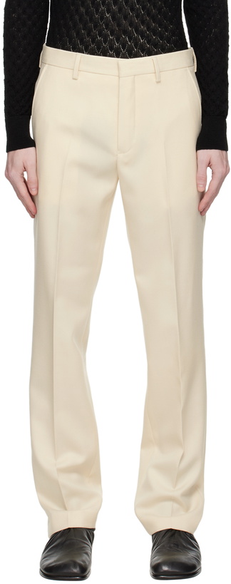 Photo: Dries Van Noten Off-White Wool Trousers