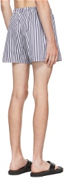 Coperni SSENSE Exclusive Navy & White Striped Boxer Shorts
