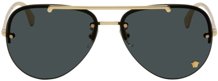 Photo: Versace Gold Medusa Glam Pilot Sunglasses