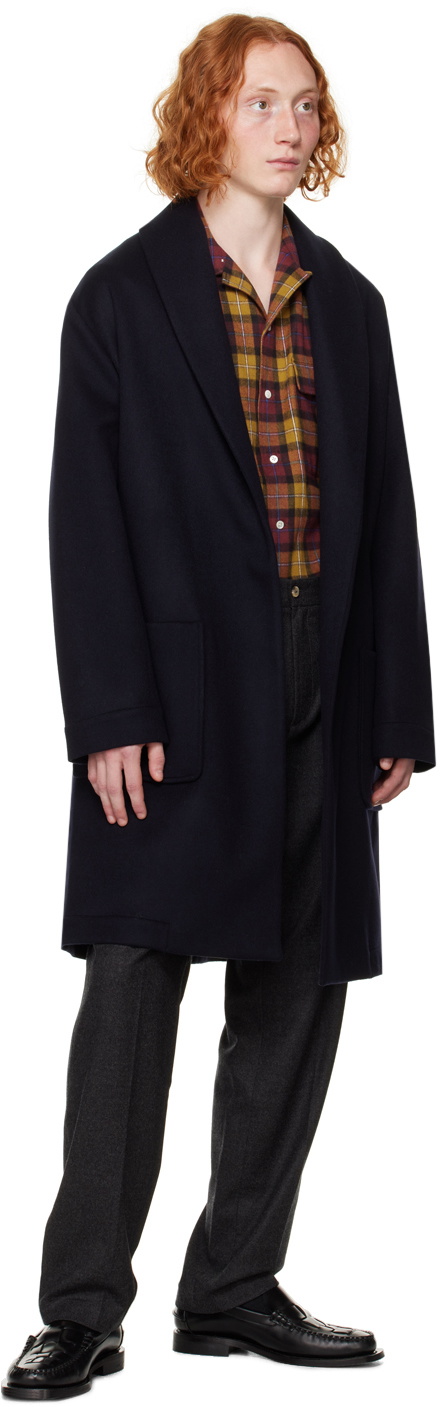 De Bonne Facture Navy Belted Coat