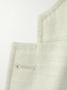 Rubinacci - Herringbone Wool, Silk and Linen-Blend Blazer - Neutrals