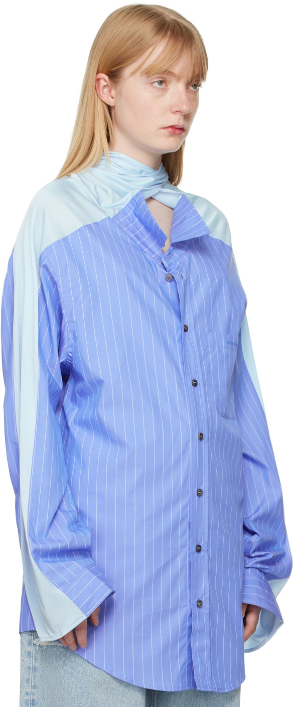 Y/Project Blue Insert Scarf Shirt