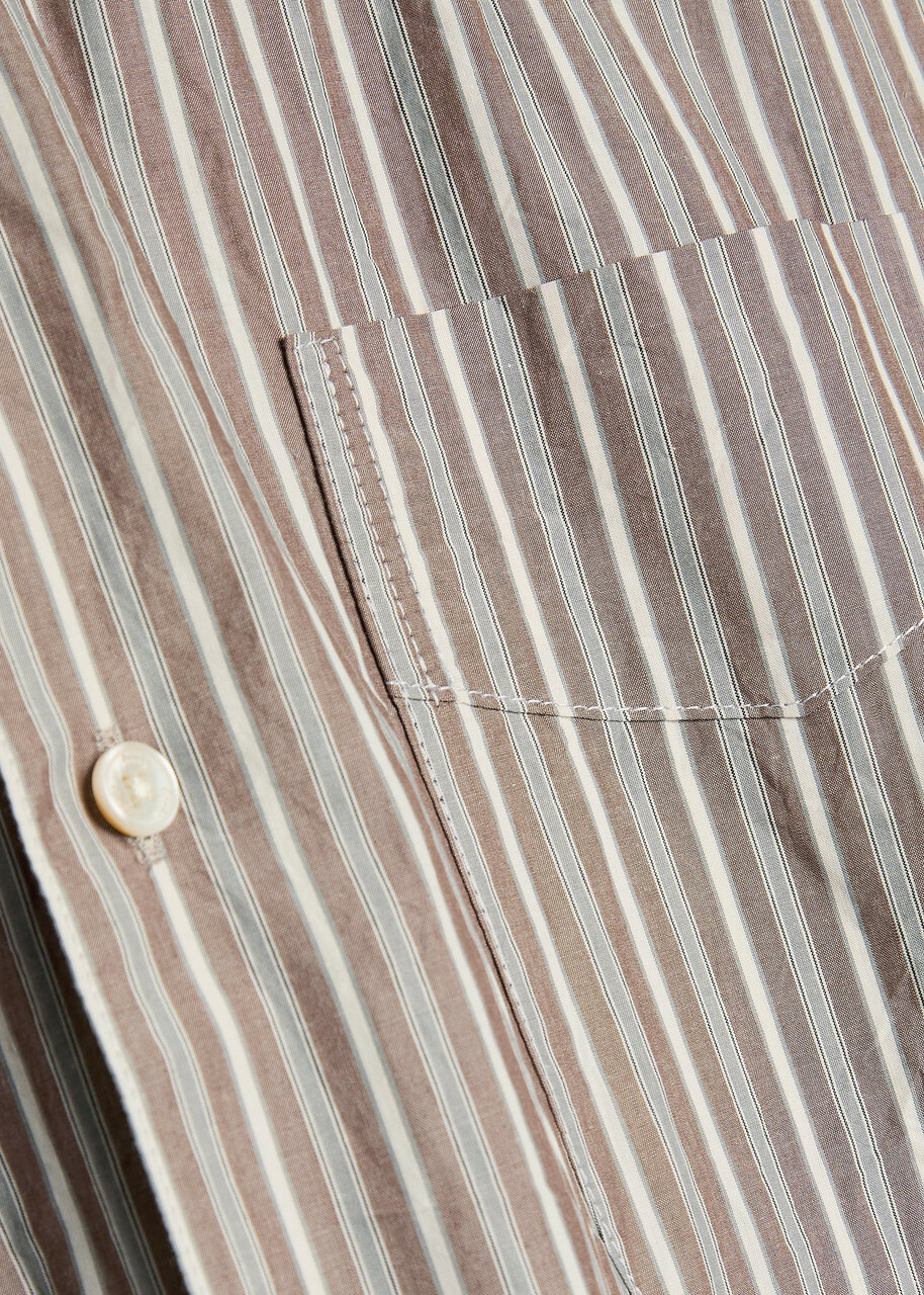 Forét Striped Cotton Shirt Brown