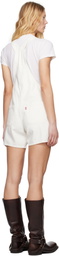 Levi's White Utility Short Denim Overalls