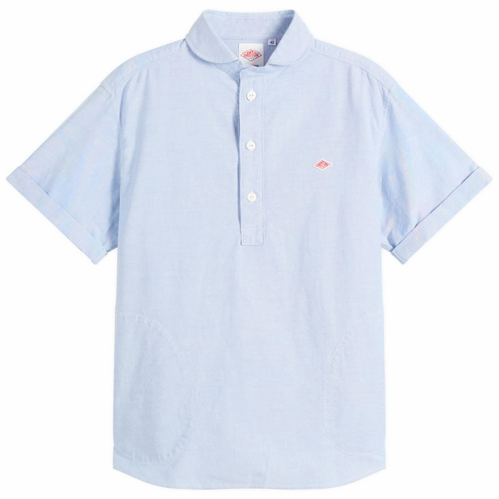 Photo: Danton Men's Round Collar Pull Over Shirt in Blue