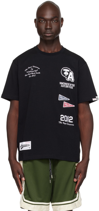 Photo: AAPE by A Bathing Ape Black Embroidered T-Shirt