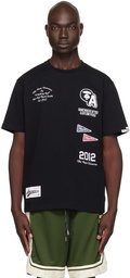 AAPE by A Bathing Ape Black Embroidered T-Shirt