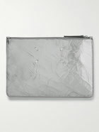 Maison Margiela - Small Metallic Cracked-Leather Pouch