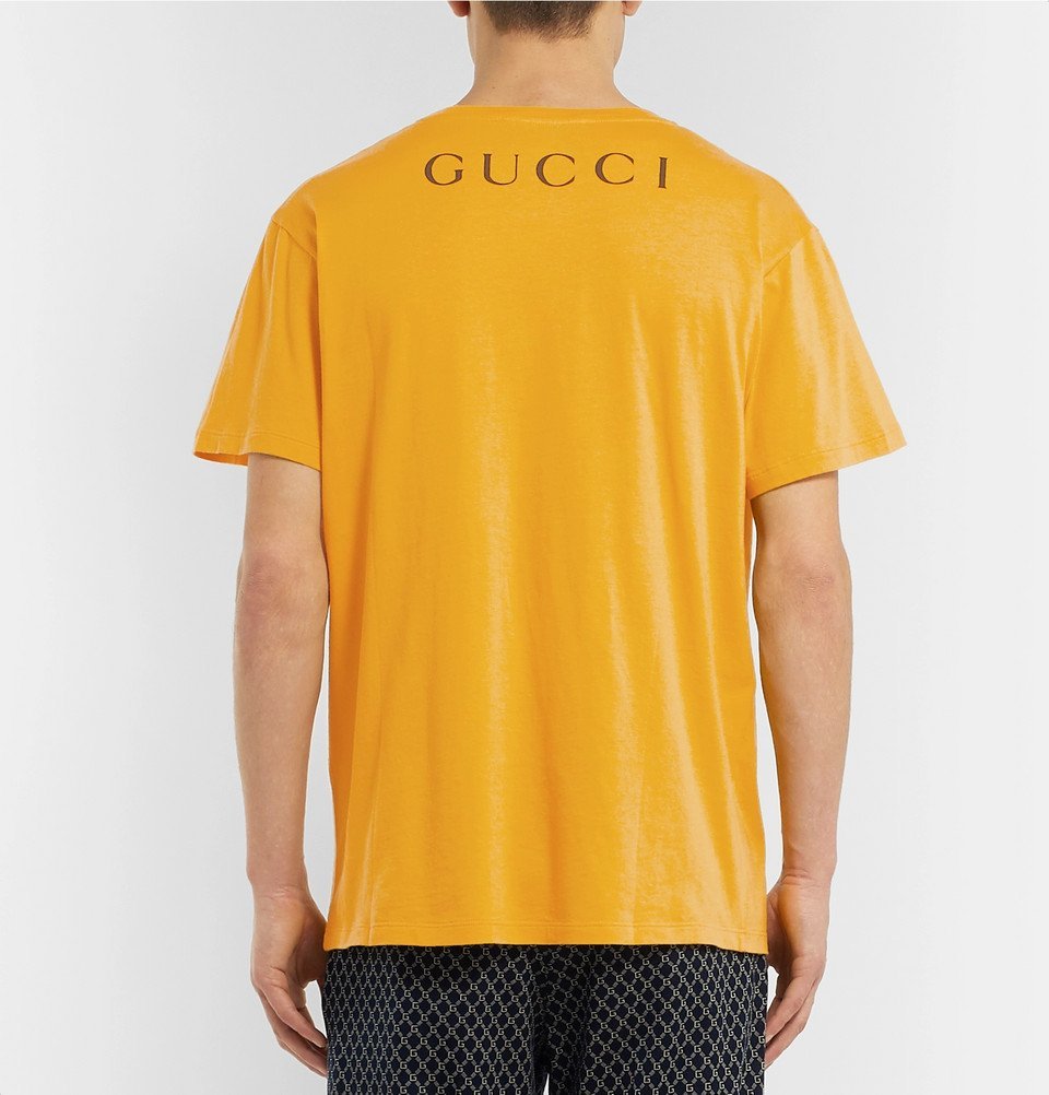 Gucci - Printed Cotton-Jersey T-Shirt - Men - Yellow Gucci