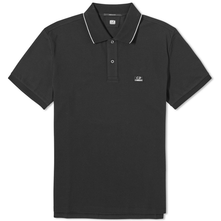 Photo: C.P. Company Men's Patch Logo Polo Shirt in Black