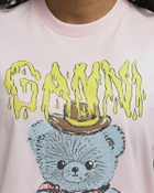 Ganni Basic cotton Jersey Tee Cowboy Bear Print pink Womens Shortsleefe