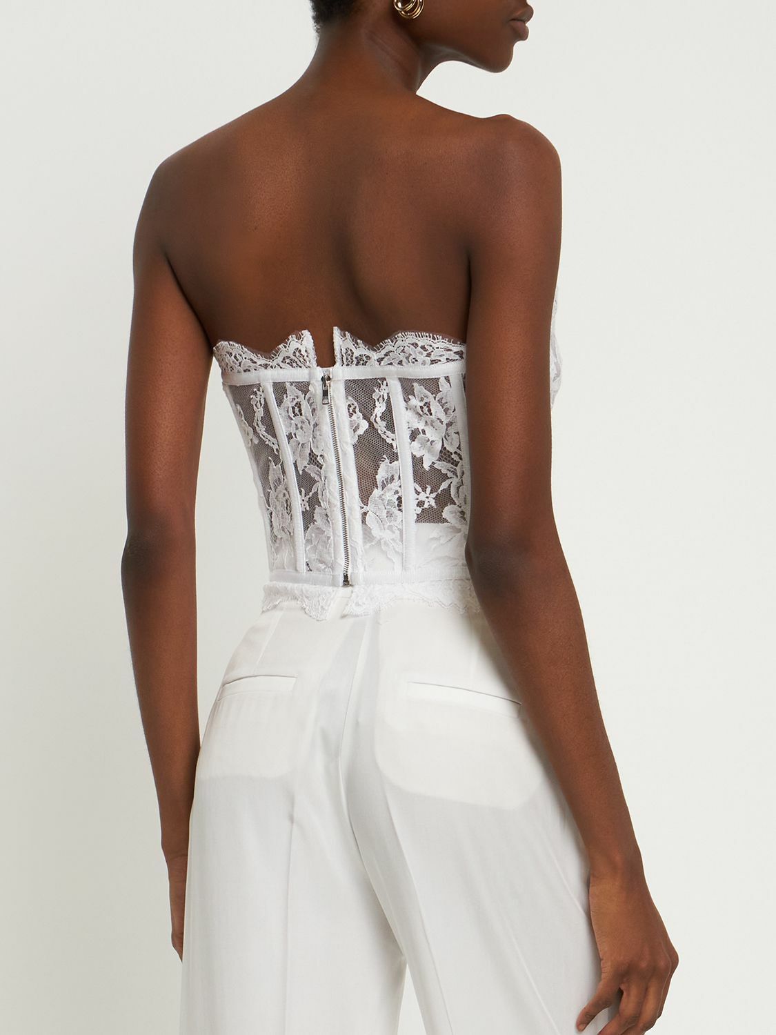 white christmas dresses Shiny white midi corset dress main image 1