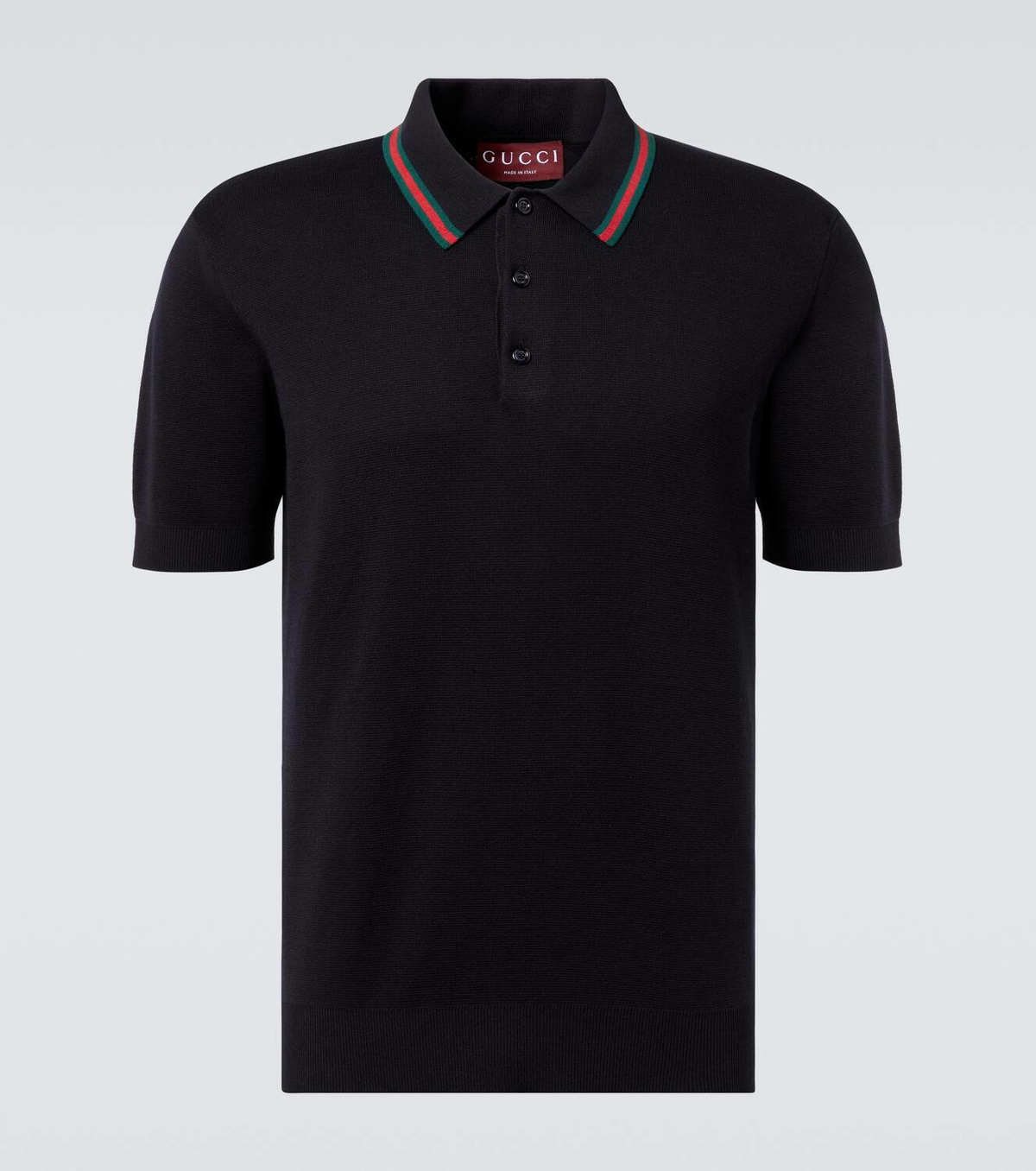 Gucci Web Stripe silk and cotton polo shirt