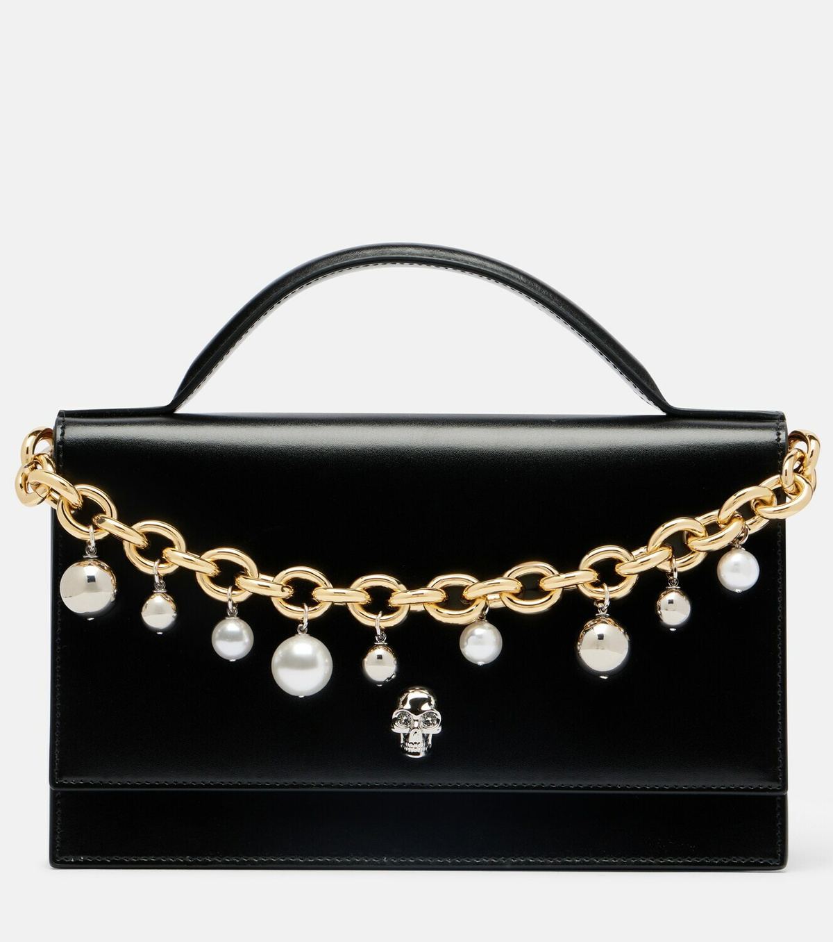 McQueen Skull Small embellished leather tote bag