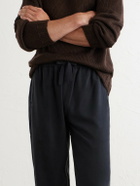 Saman Amel - Straight-Leg Silk Trousers - Black