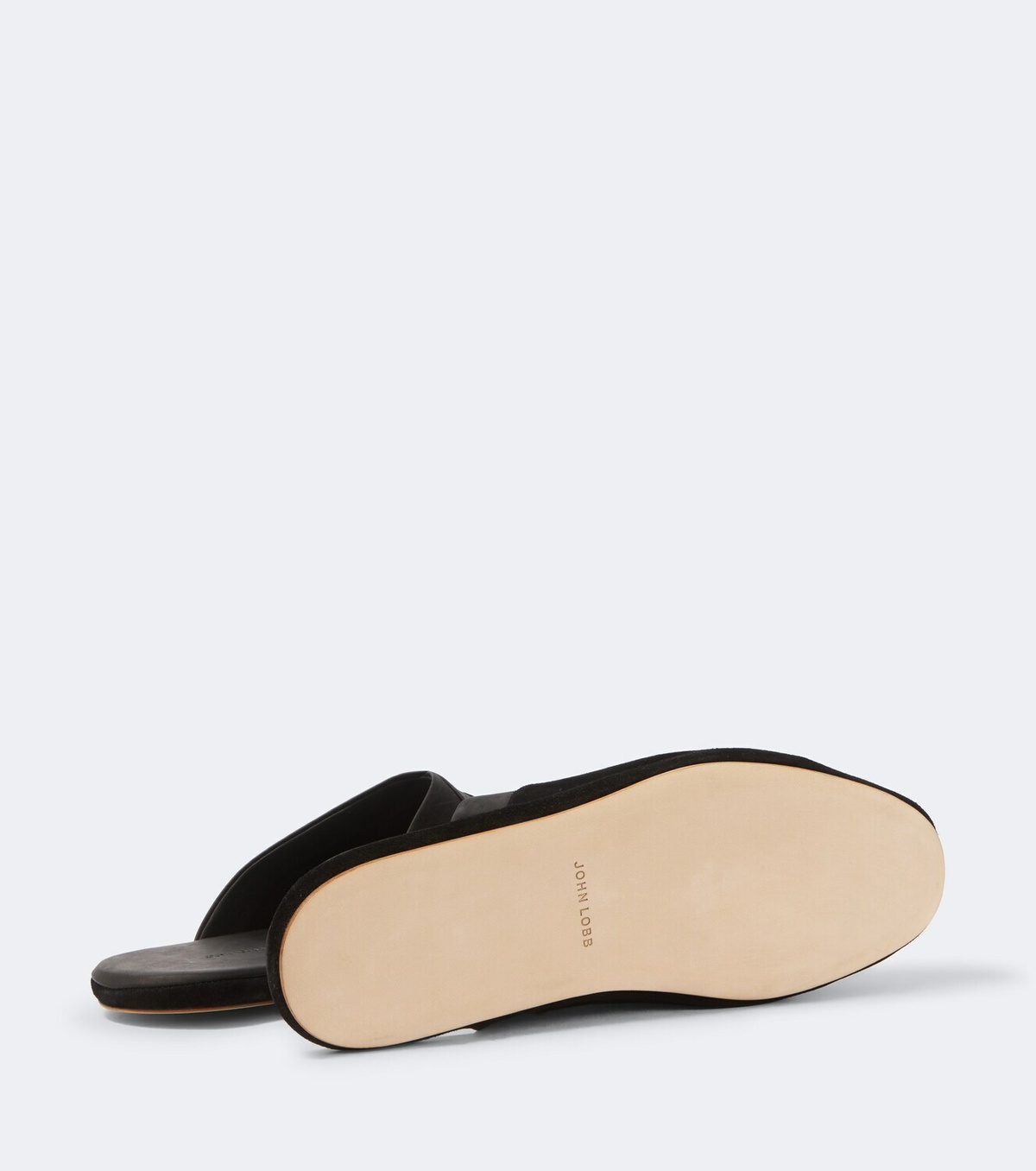 John Lobb Leather-trimmed suede slippers