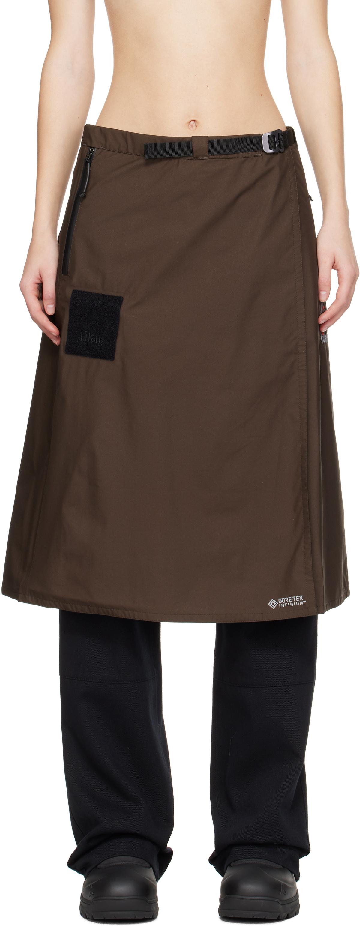 ROA Brown Tilak Edition Paclite Midi Skirt ROA
