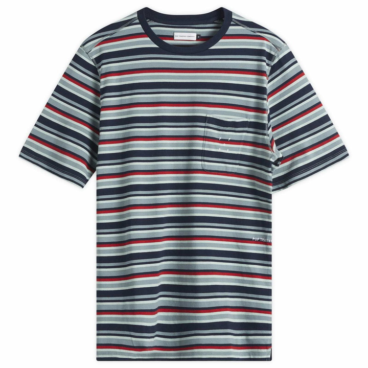 Photo: Pop Trading Company Men's Striped Pocket T-Shirt in Multicolour