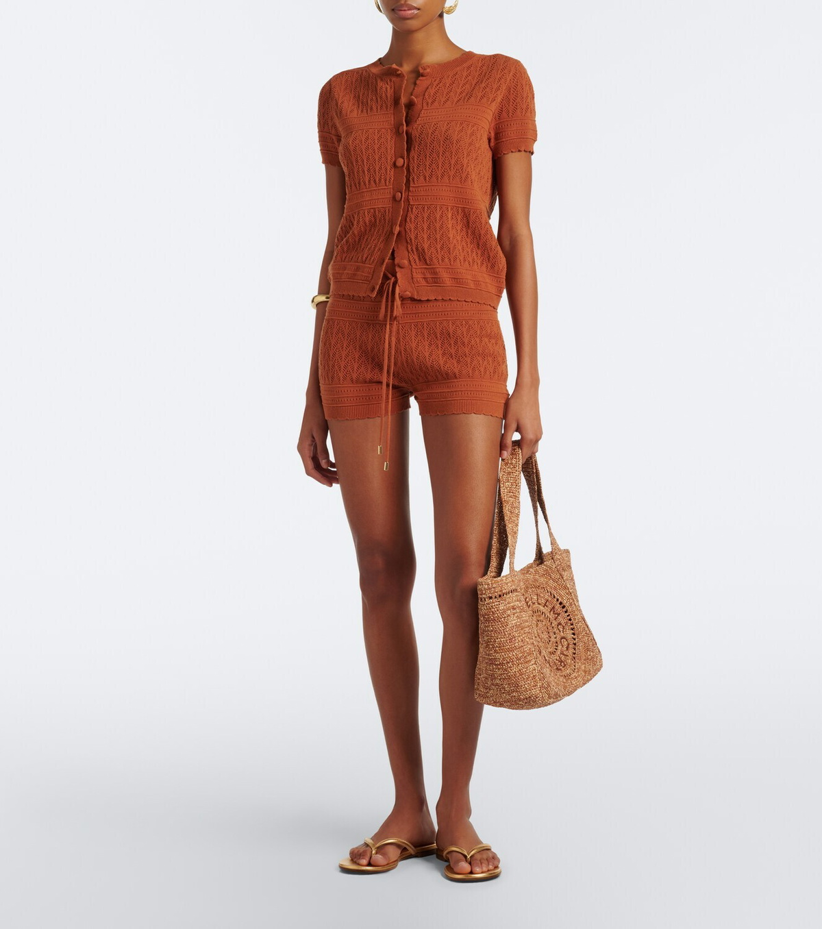 Melissa Odabash Helena pointelle cotton shorts