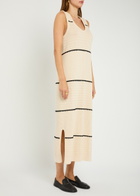 Varley Scott Scoop Neck Knit Midi Dress Cream
