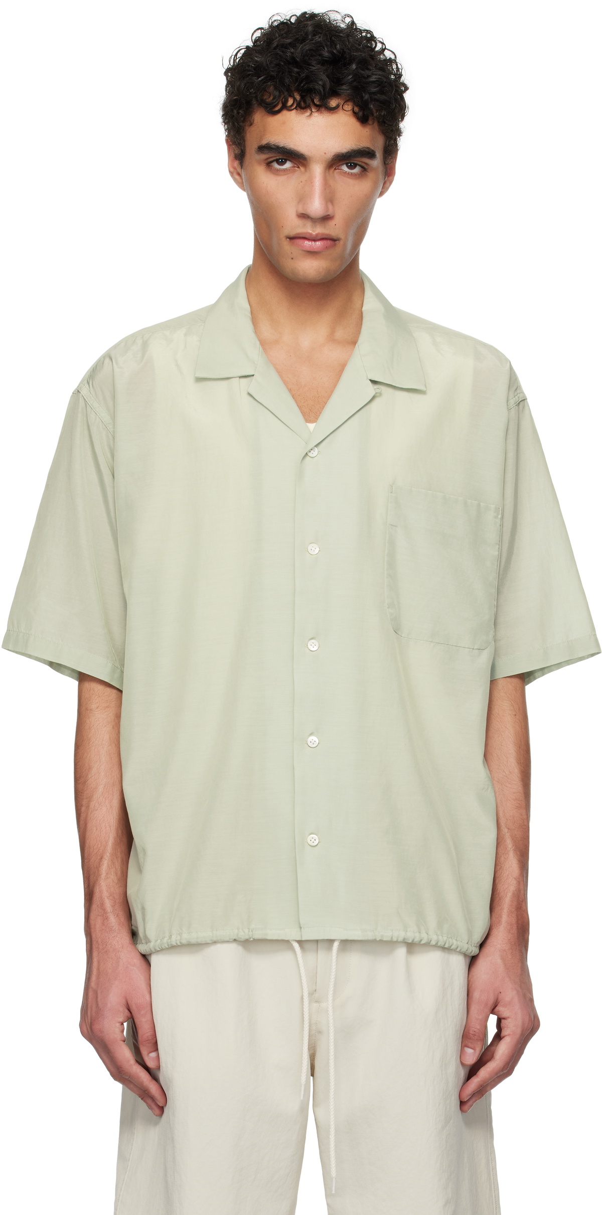 nanamica Green Open Collar S/S Shirt Nanamica