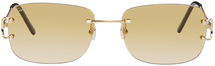 Photo: Cartier Gold Rectangular Sunglasses