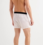 TOM FORD - Velvet-Trimmed Stretch-Silk Satin Boxer Shorts - Neutrals