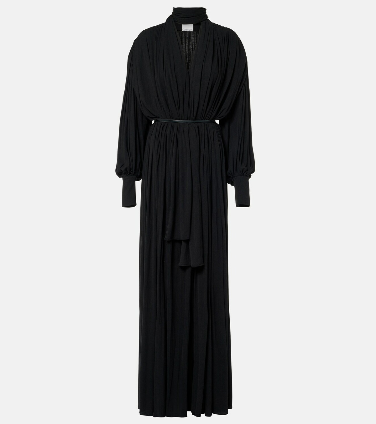 Calvin Klein Collection Yasmine scarf-detail cotton-blend maxi gown