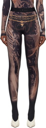 Marine Serre SSENSE Exclusive Black Wet Nuisette Printed Jersey Leggings