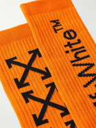 Off-White - Logo-Jacquard Ribbed Cotton-Blend Socks