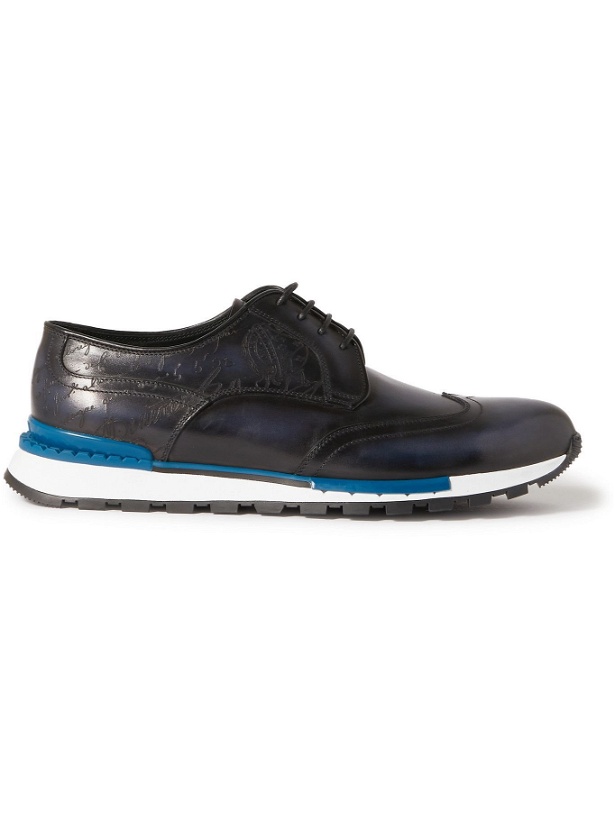 Photo: Berluti - Fast Track Scritto Venezia Leather Sneakers - Blue
