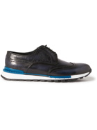Berluti - Fast Track Scritto Venezia Leather Sneakers - Blue