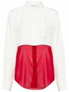 Peter Do White And Red Panelled Silk Shirt