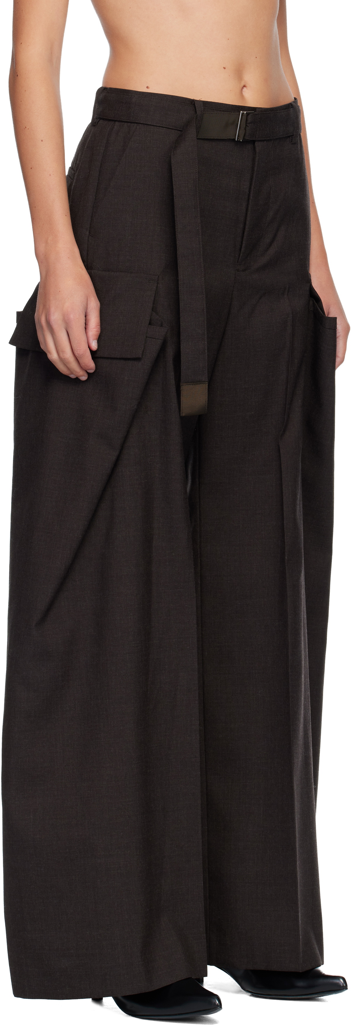 sacai Brown Suiting Trousers