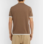 Incotex - Contrast-Tipped Cotton Polo Shirt - Men - Brown