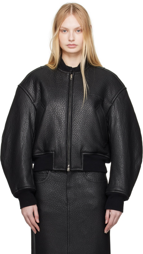 Photo: Alexander Wang Black Cropped Leather Jacket