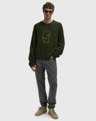 Brain Dead LOGOHEAD ALPACA CREWNECK SWEATER Green Mens Pullover