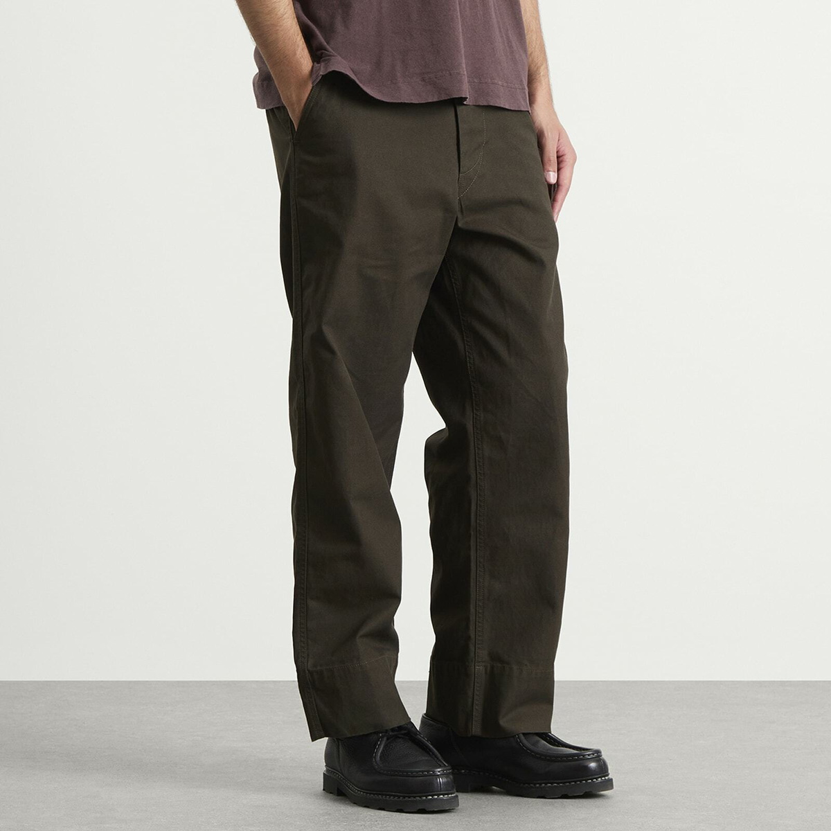 MHL by Margaret Howell Men's Wide Waistband Trousers in Cedar