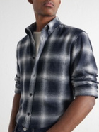 Sunspel - Checked Cotton-Flannel Shirt - Black