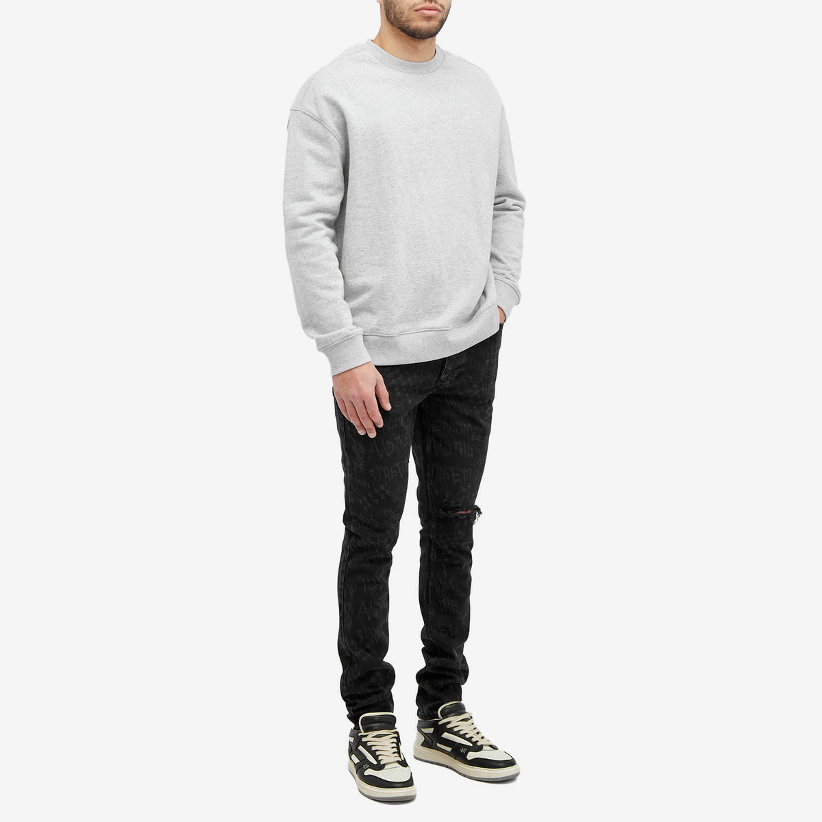 Ksubi Men's 4 x 4 Biggie Crew Sweat in Grey Marl