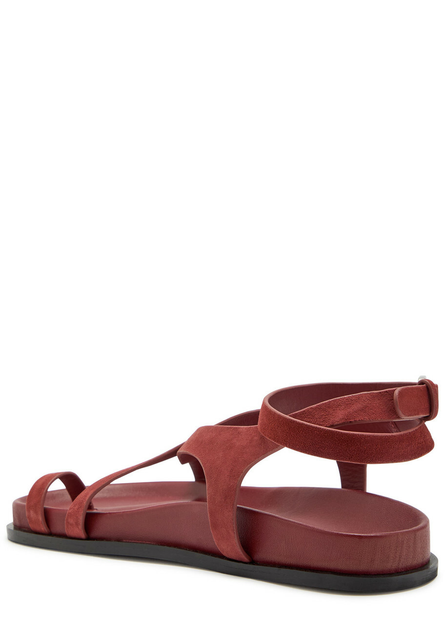A.emery Jalen Slim Suede Sandals Red