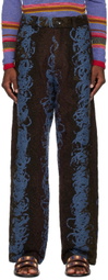 VITELLI Brown Jacquard Trousers