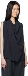 LE17SEPTEMBRE Navy Drape Sleeveless Tank Top