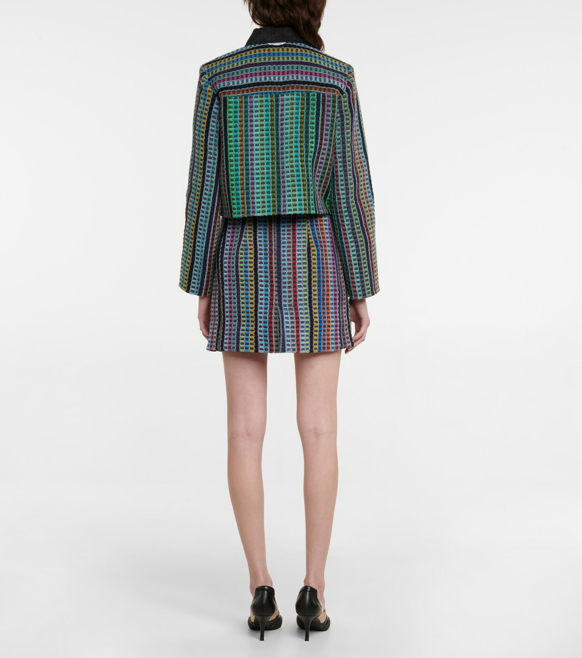 Marine Serre - Cropped cotton terry jacket
