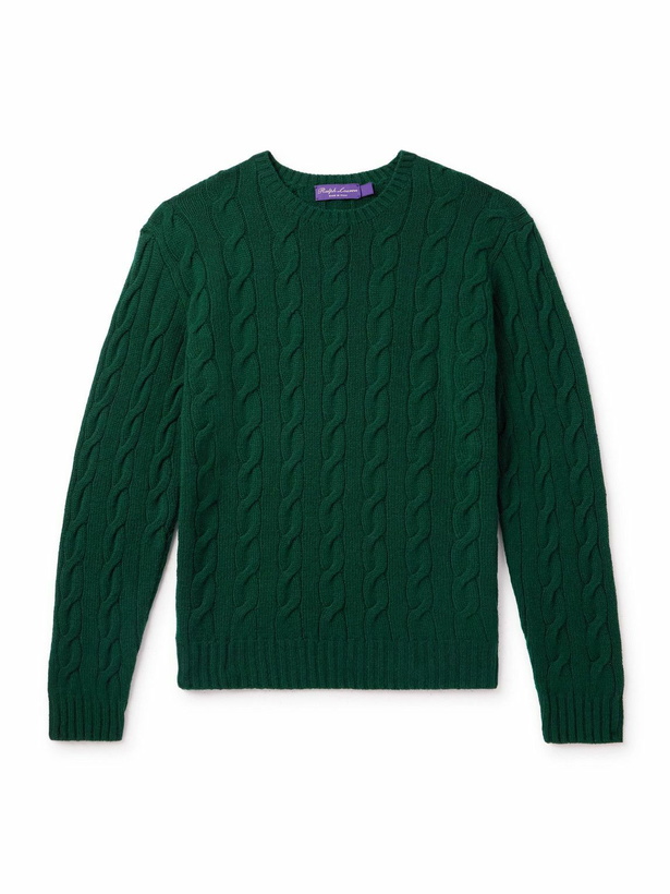 Photo: Ralph Lauren Purple label - Cable-Knit Cashmere Sweater - Green