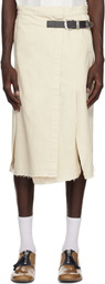Toga Virilis Off-White Wrap Denim Skirt