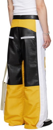 LU'U DAN Yellow & White CLOT Edition Moto L-D Faux-Leather Trousers