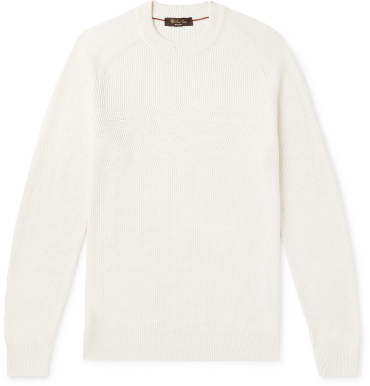 Photo: Loro Piana - Cotton and Silk-Blend Sweater - White