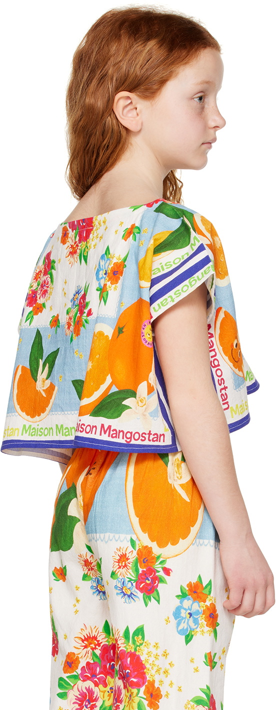 Maison Mangostan Kids Multicolor Oranges Scarf Top