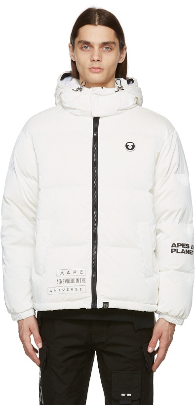 Photo: AAPE by A Bathing Ape Off-White Down Rubberized Jacket